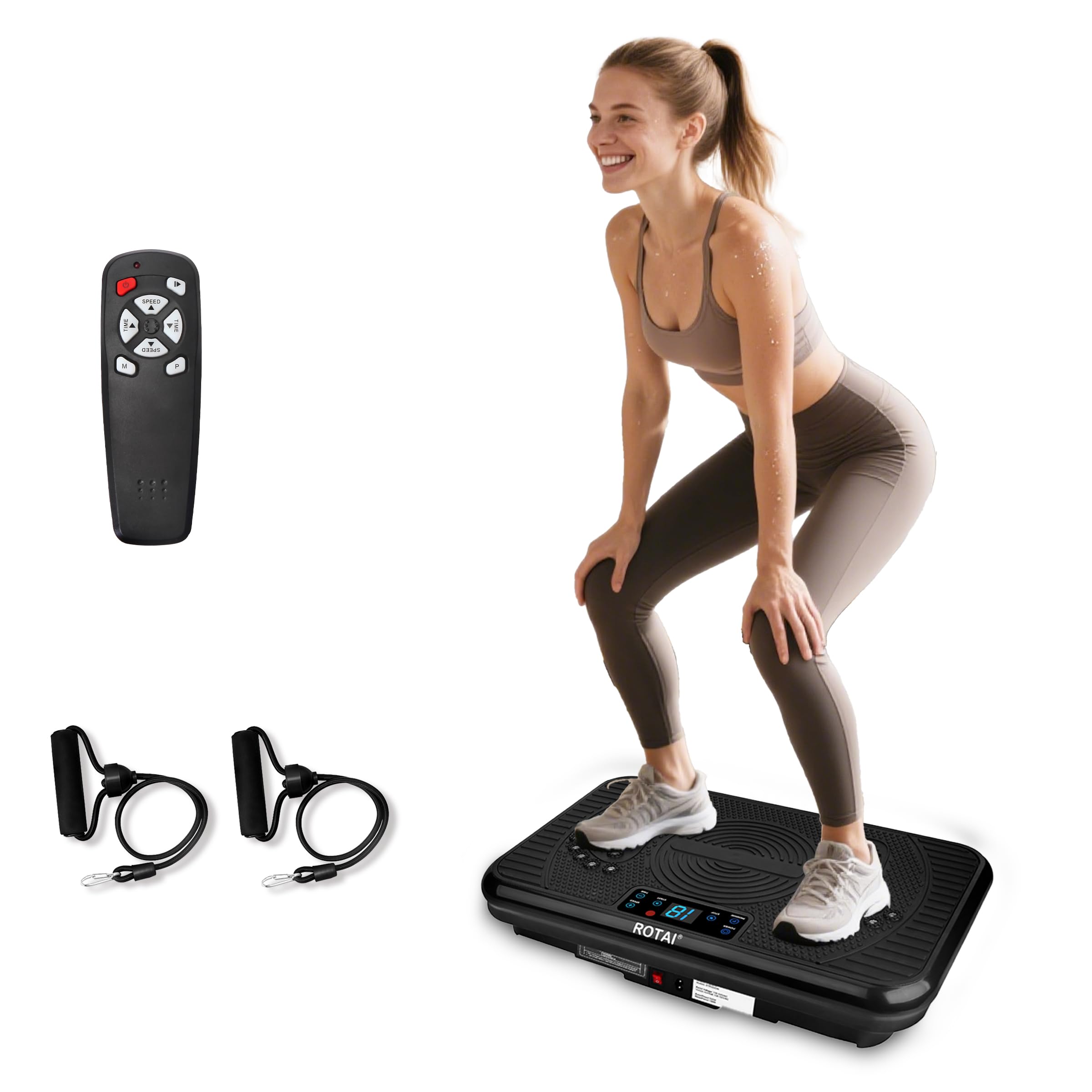 Photo 1 of ROTAI Vibration Plate Exercise Machine for Lymphatic Drainage Massager & Weight Loss, Shake Plate 400 lbs Capacity, Whole Body Vibrating Plate Workout for Women and Men (Black)
