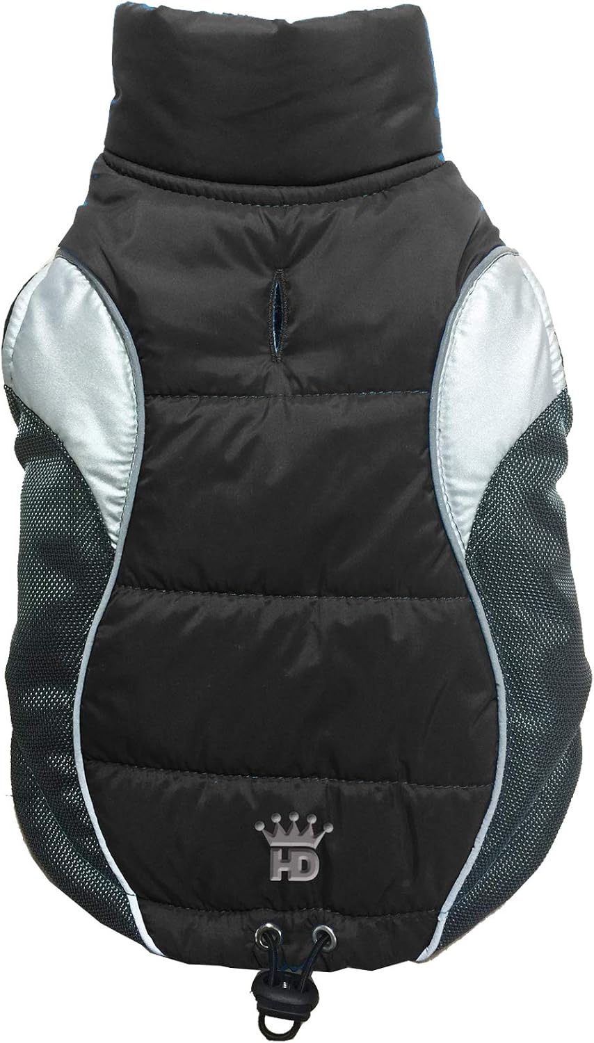 Hip Doggie HD-5WVBK-XS Wave Reflective Puffer Vest Black XS, X Small