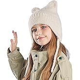 Kids Beanie Hat for Winter with Earfalp Children Cute Cat Ears Toddler Girls Boys Warm Wool Knit Ear Flap Cap