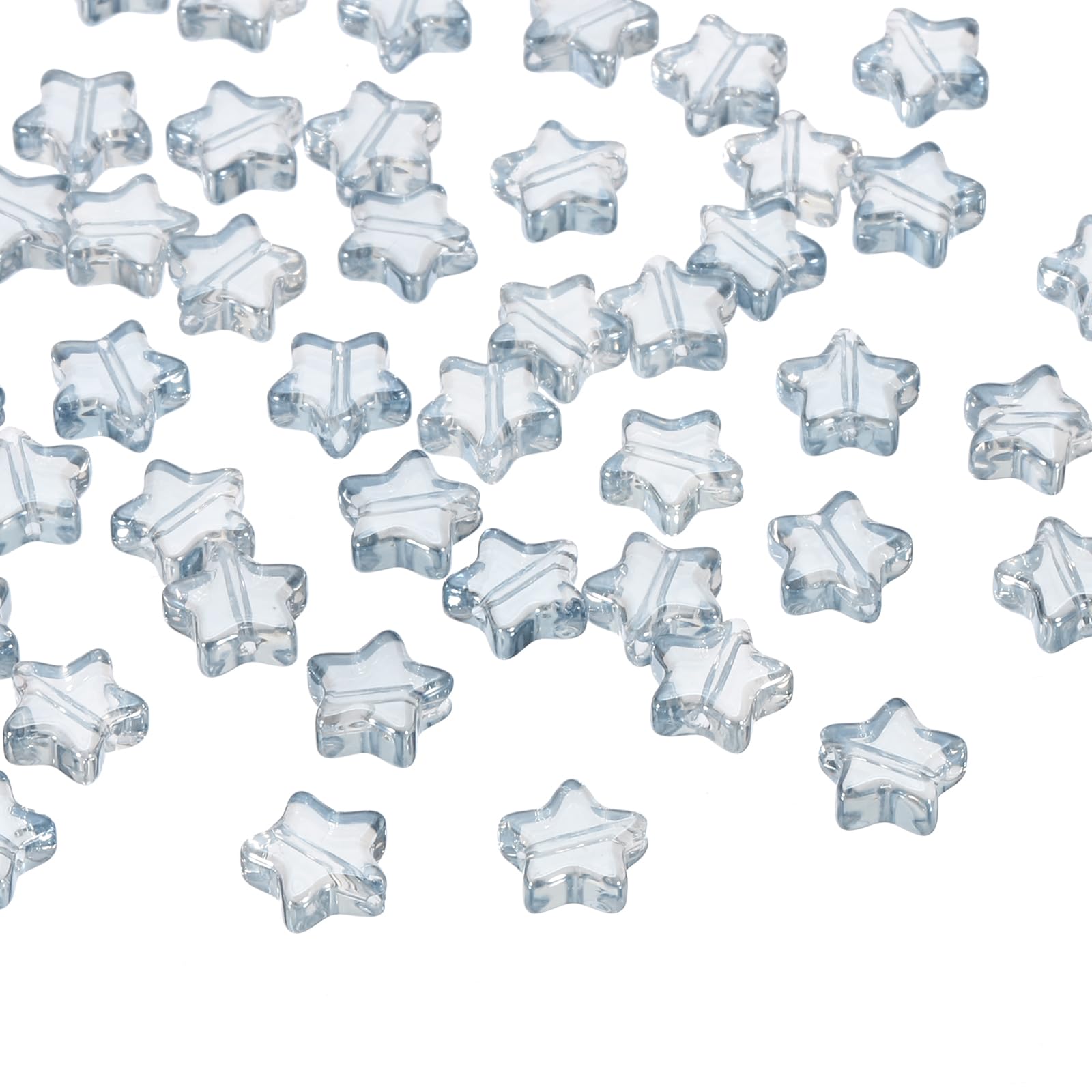 PATIKIL 8mm Crystal Star Beads, 100 Pcs Star Bead Glass Spacers Bead Star Shaped Charm Pendants for Jewelry Making Bracelet Necklace DIY Crafts, Grey