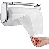 simpletome Paper Towel Holder ONE Hand Tear Adaptive Tension Arm Adjustable Length 9.4-11inch/24-28cm (Silvery)