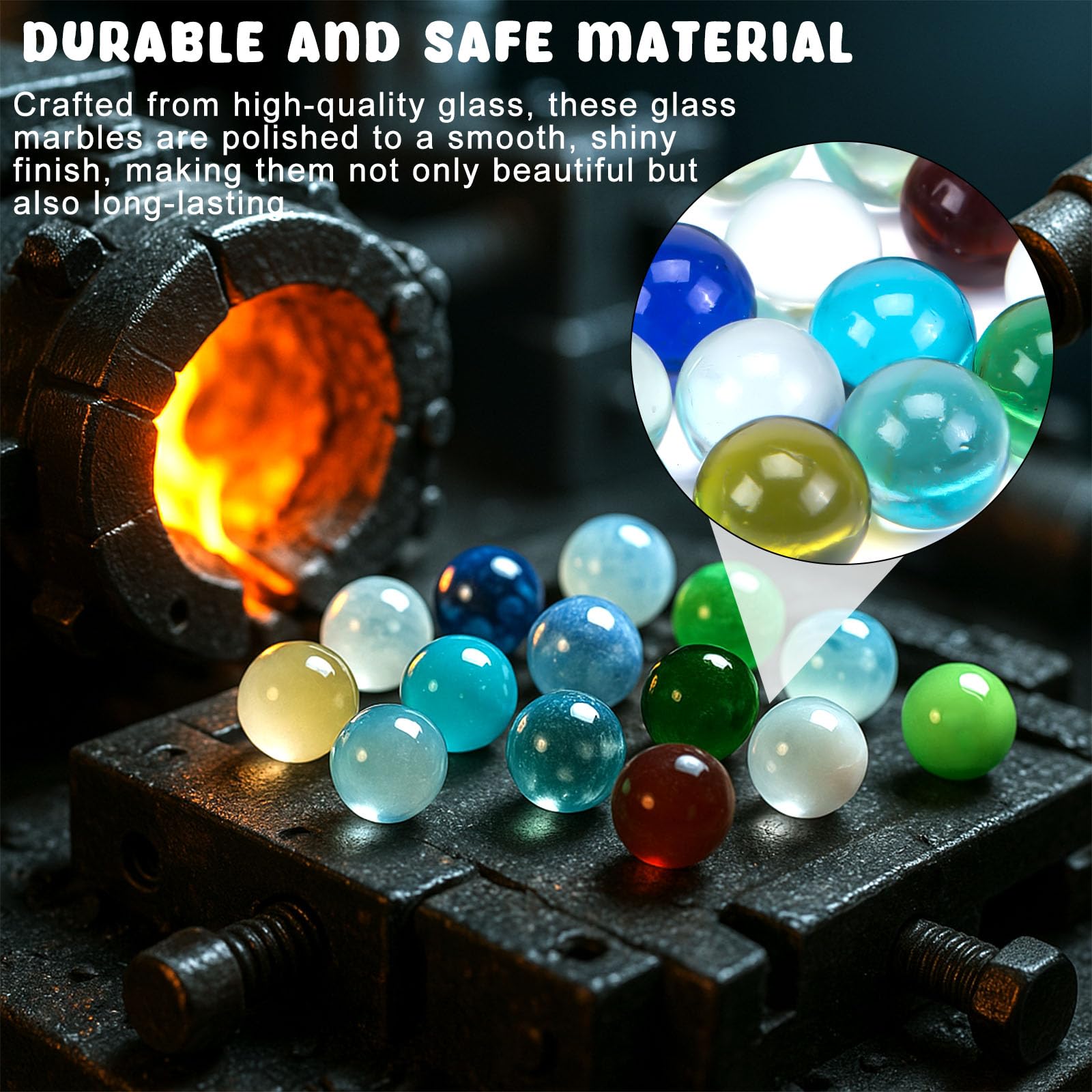 POPLAY 200PCS Marbles Bulk, for Marbles Run Games