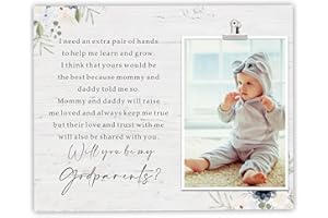 FDFHOME Thank You Gift For Godparents Godparents Picture Frame from Godchild, God Parents Presents, Will You Be My Godparents, Christmas Gift for Godparent Baptism Gift for Godparents 8x15