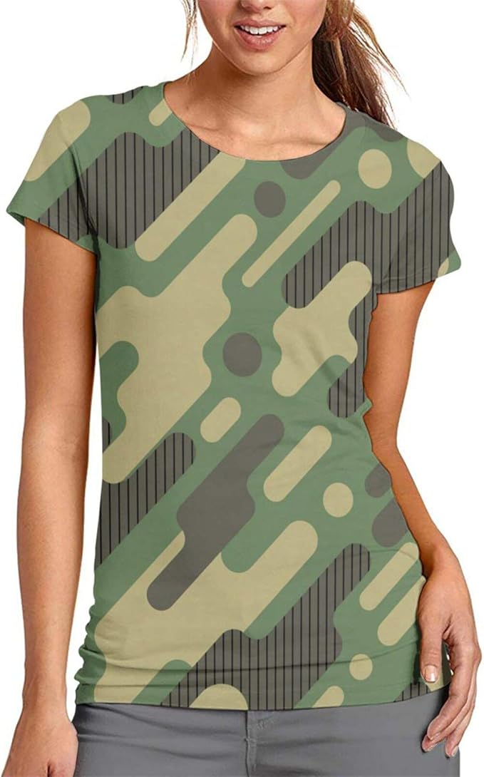 best & Camouflage Women's Shirred VNeck TShirt Women's TShirt L at