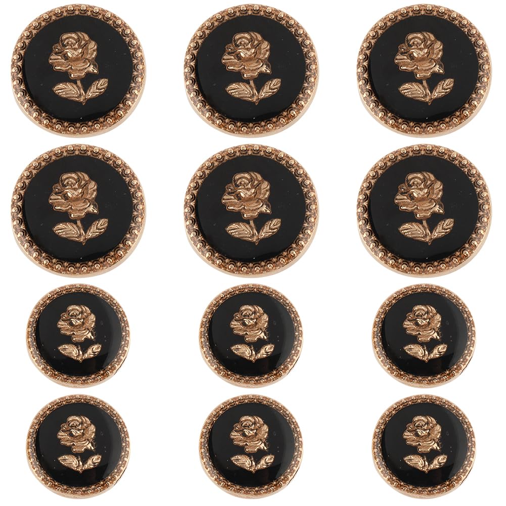 GORGECRAFT 20Pcs Vintage Rose Button Enamel Suit Buttons 17mm & 22mm 1-Hole Anchor Antique Metal Sewing Coat Buttons for Blazer Suits Sport Coat Uniform Jacket Sweaters Clothes Accessories