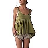Lumister Womens Cute Babydoll Tops Sleeveless Ruffle Strap Causal T Shirts Tank Summer Tops 2025