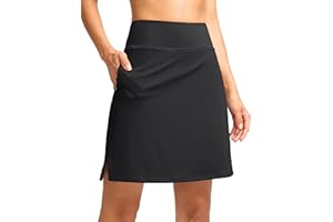 Viodia 18" Skorts for Woman with Pockets High Waisted Golf Tennis Skirts Knee Length Long Skort for Women Dressy Casual