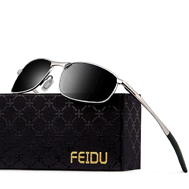 FEIDU Sportbrille Sonnenbrille Herren Polarisierte-HD Lens Metal Frame Driving Shades FD 9005