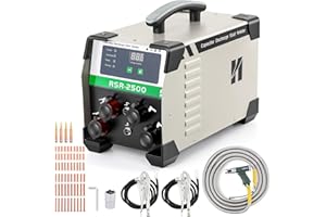 Huanyu Capacitor Discharge Stud Welder M3-M10 Stud Bolt Plate Welder Welding Machine Welding Bolt Plate Insulation Nail Screw Low Carbon Steel Aluminum Brass RSR-2500 (110V)