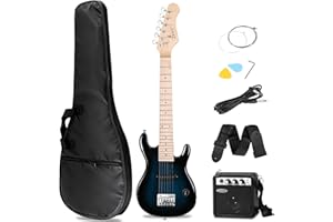 ZENY 30 inch Kids Electric Guitar with 5w Amp, Gig Bag, Strap, Cable, Strings and Picks Guitar Combo Accessory Kit, Blue