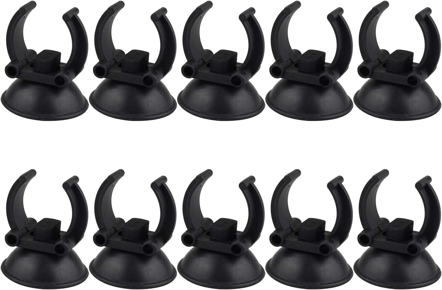 HALJIA 10PCS 23mm Aquarium Fish Tank Suction Cups Airline Hose Pump Air Line Tubing Holder Aquarium Suction Cup Clips Airline Tube Holders Clamps for Fish Tank Black