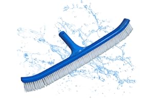 WESSEL-WERK Deluxe Swimming Pool Brush Head, 18 inch Wide with Soft but Sturdy Brush and Curved Ends for Cleaning Pool Walls, Fits Standard 1 1/4 inch Pool Poles