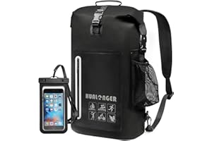 Hualonger Waterproof Backpack 20L/30L/40L- Roll Top Closure Bag - Hiking Backpack - Lightweight Durable Floating Dry Bag with IPX8 Waterproof Phone Case