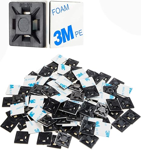 Amazon Com Xhf Organizador De Cables Con Sujetadores De Plastico Y Auto Adhesivo Para Pegar En La Pared Color Negro 0 82 Pulgadas Negro Home Improvement