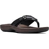 Clarks Womens Breeze Sea Flip-Flop Sandals - Comfortable Flip Flop with Adjustable Hook and Arch Support - Casual Summer Wearing Cloudsteppers for Everyday