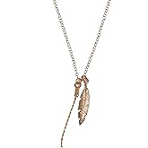 AVNIS Feather necklace 14k Gold filled Chain Feather Pendant Necklace for women