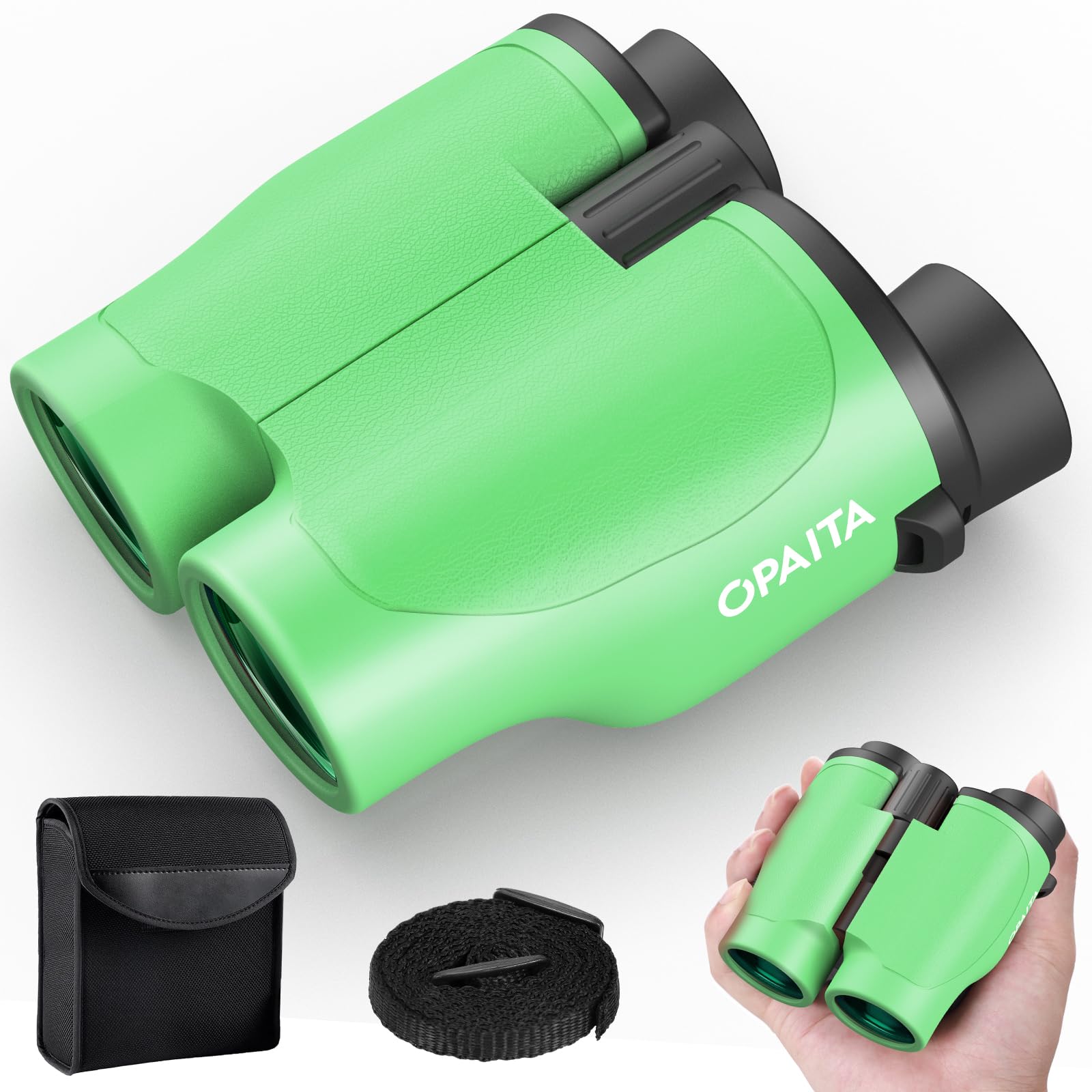 Compact Binoculars for Adults High Powered - OPAITA 20x32 Small Binoculars for Adults Kids with Low Light Vision for Bird Watching Hunting Cruise Ship Travel Concert Hiking Light Green
