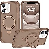 PeakFuel Compatible with iPhone 11 Case 6.1'' with Magnetic Ring Stand [Military Drop Protection][Compatible with MagSafe] Shockproof 11 Phone Case for Men Wowen,Brown