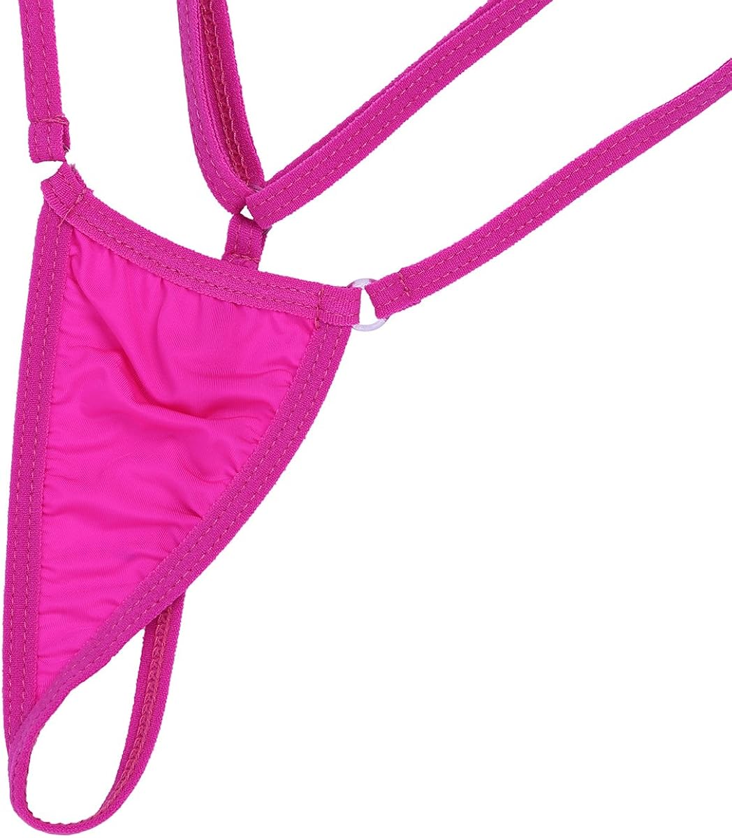 inhzoy Adult Women's Sexy Weeny Sling Shot Lingerie Bikini Thong One-Piece Teddy Bodysuit Rose Free Size - Image 5