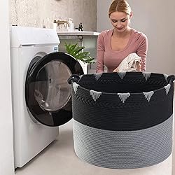 TerriTrophy XXXXLarge Cotton Rope Blanket Basket