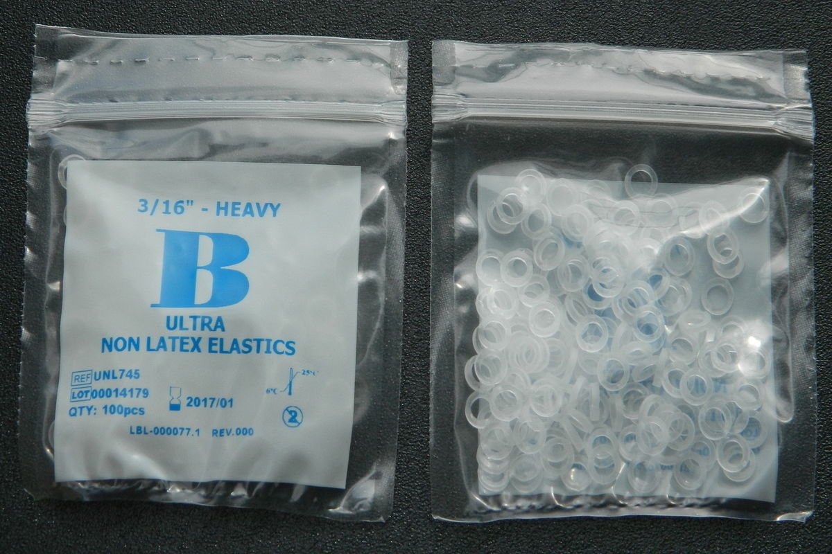 CLEAR 3/16" HEAVY 4.5 oz. ORTHODONTIC ELASTIC BRACES DENTAL RUBBER BANDS