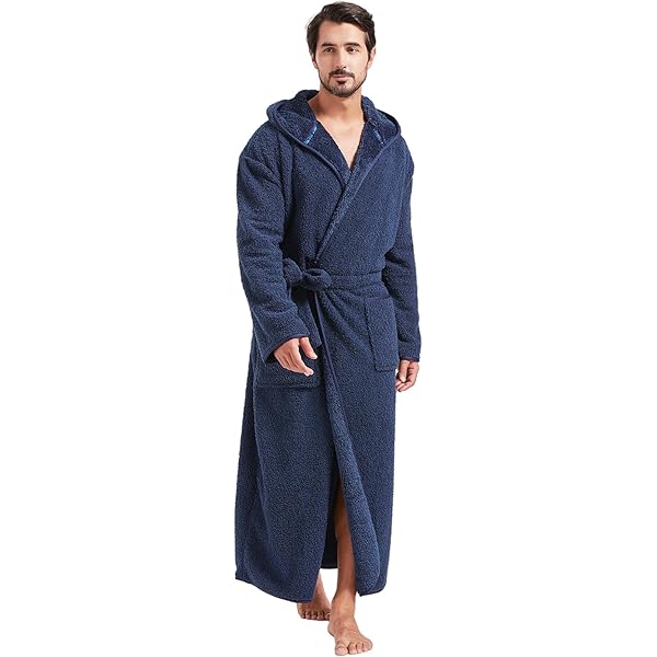 Near Me U2SKIIN Men's Hooded Bathrobe, Full Length Plush Fleece