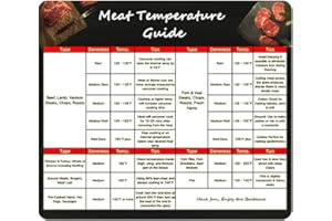 FOXANY Meat Temperature Guide Magnet for Smoker - Big Font Internal Temp Chart for Kitchen Cooking