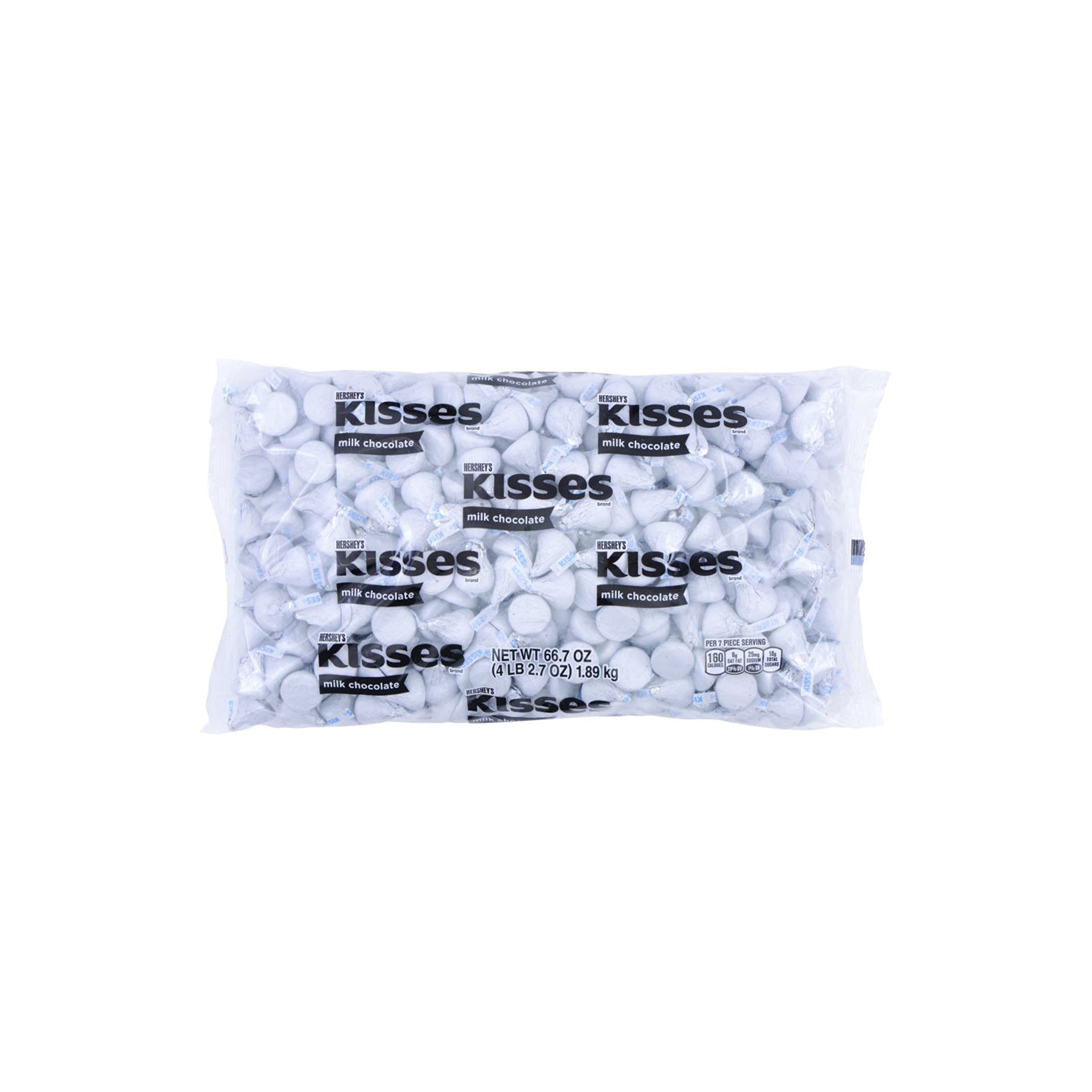 HERSHEY'S KISSES Milk Chocolate Bulk Bag - 66.7 Oz Silver Foil Wrapped Candies