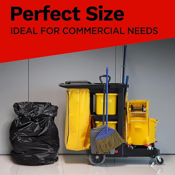 TOUGHBAG 55-60 GALLON HEAVY DUTY TRASH BAGS – 150 COUNT, LARGE BLACK GARBAGE BAGS – MADE IN USA
