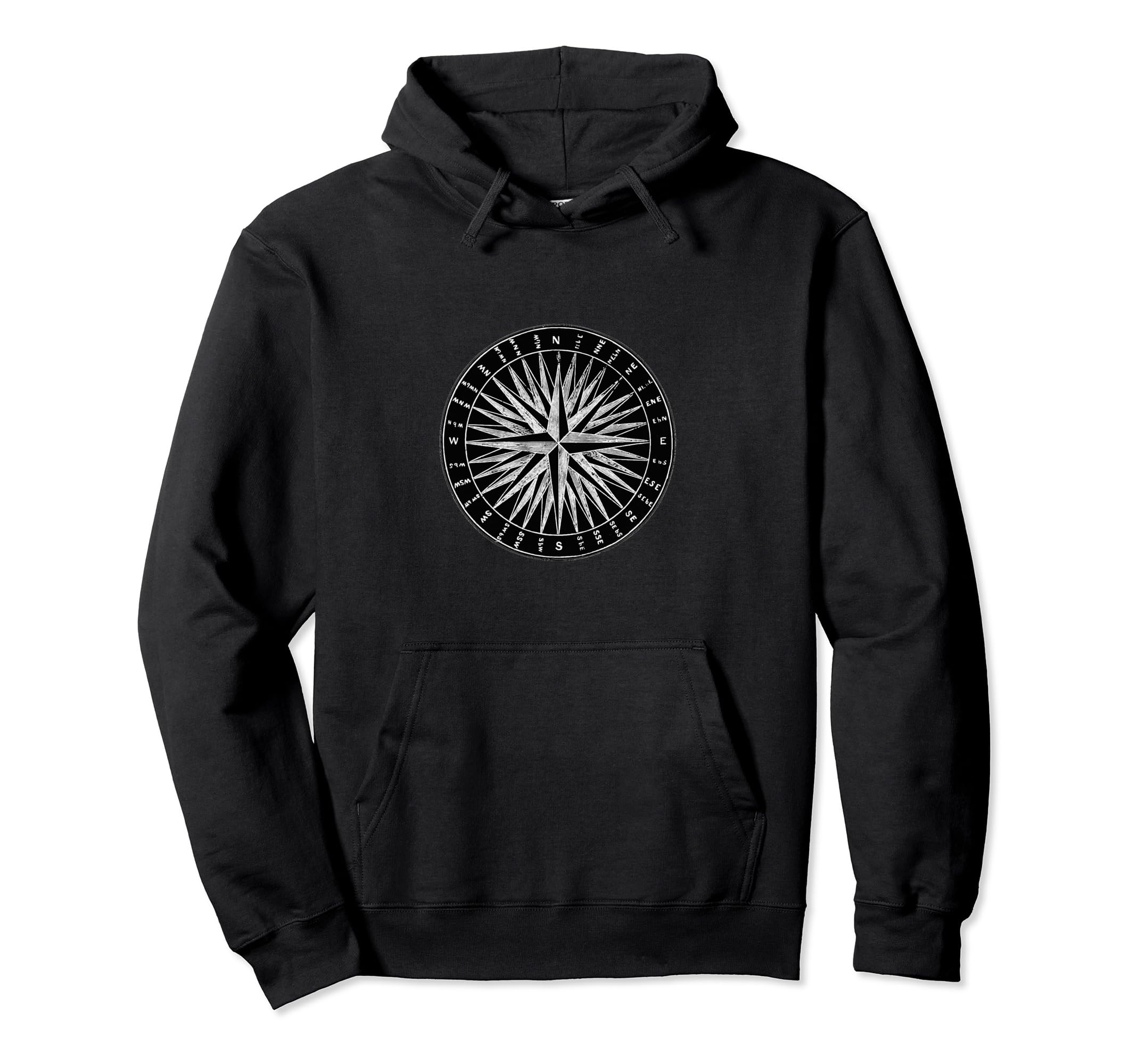 COMPASS ILLUSTRATION VINTAGE TRAVEL Camping Outdoor Sport Pullover Hoodie