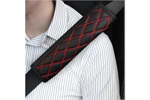 TSUGAMI Car Seat Belt Pads, 2 PCS Leather Seatbelt Covers Protect Your Neck and Shoulder & More Comfortable Driving, Harness 