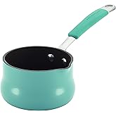 Rachael Ray Cucina Nonstick Butter Warmer/Small Saucepan, 0.75 Quart, Agave Blue