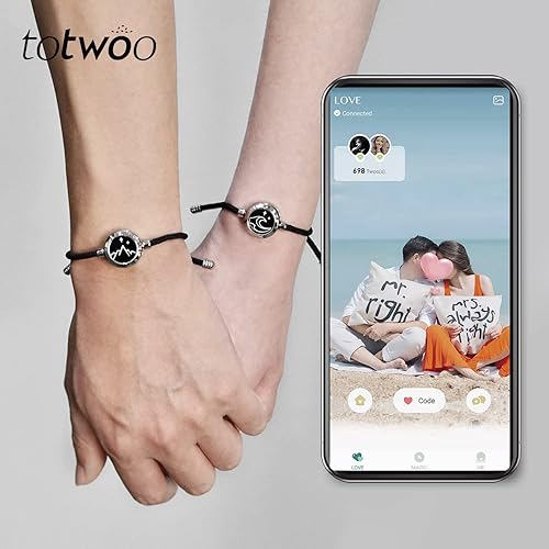 TOTWOO Touch Bracelets for Couples,Light up Bracelets for Couples