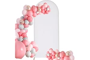 Jieqier White 6.6FT Spandex Arch Backdrop Cover, High Elasticity, Double-Sided, for Wedding, Birthday Parties