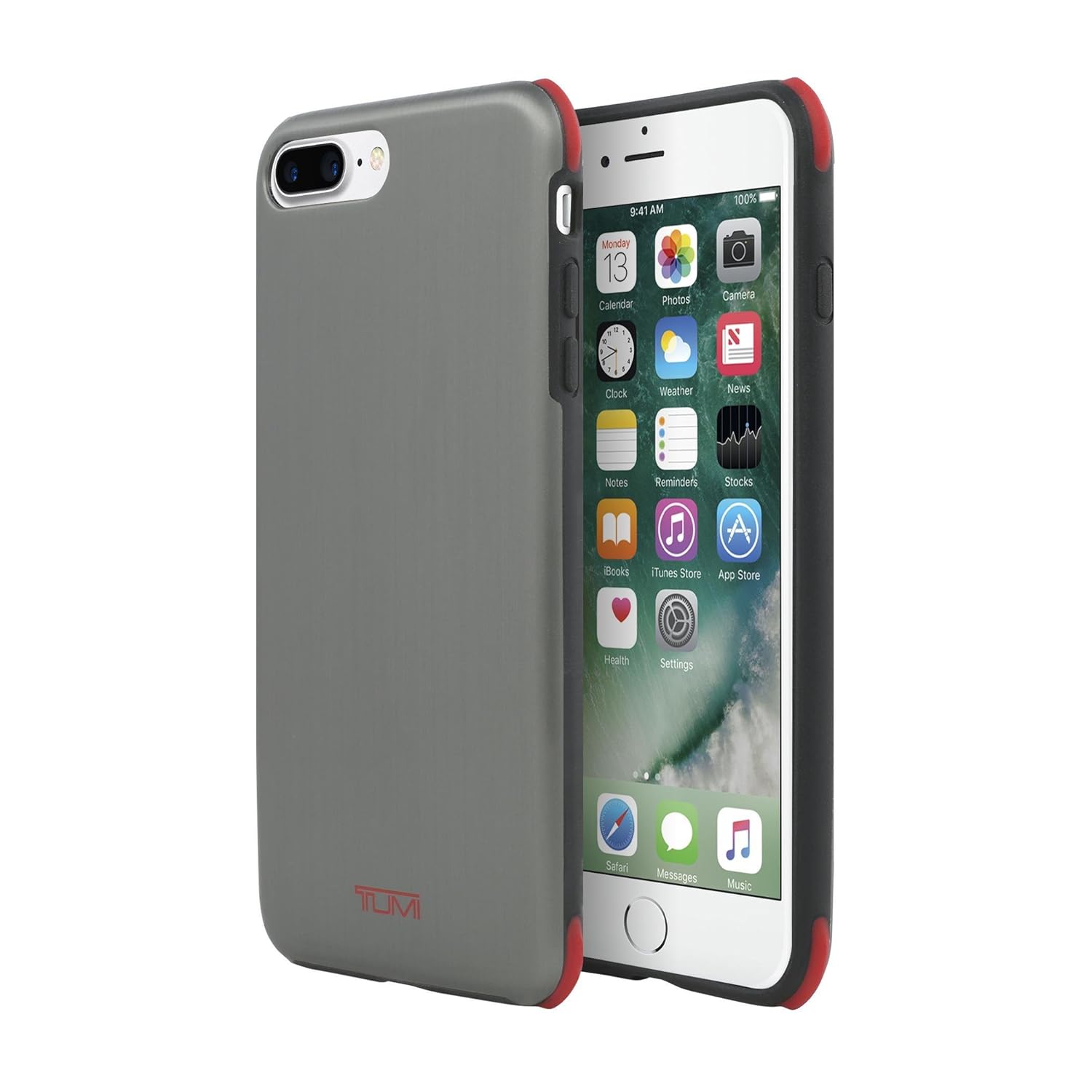 Tumi Protection Case for iPhone 7 Plus Brushed Gunmetal/Red Amazon