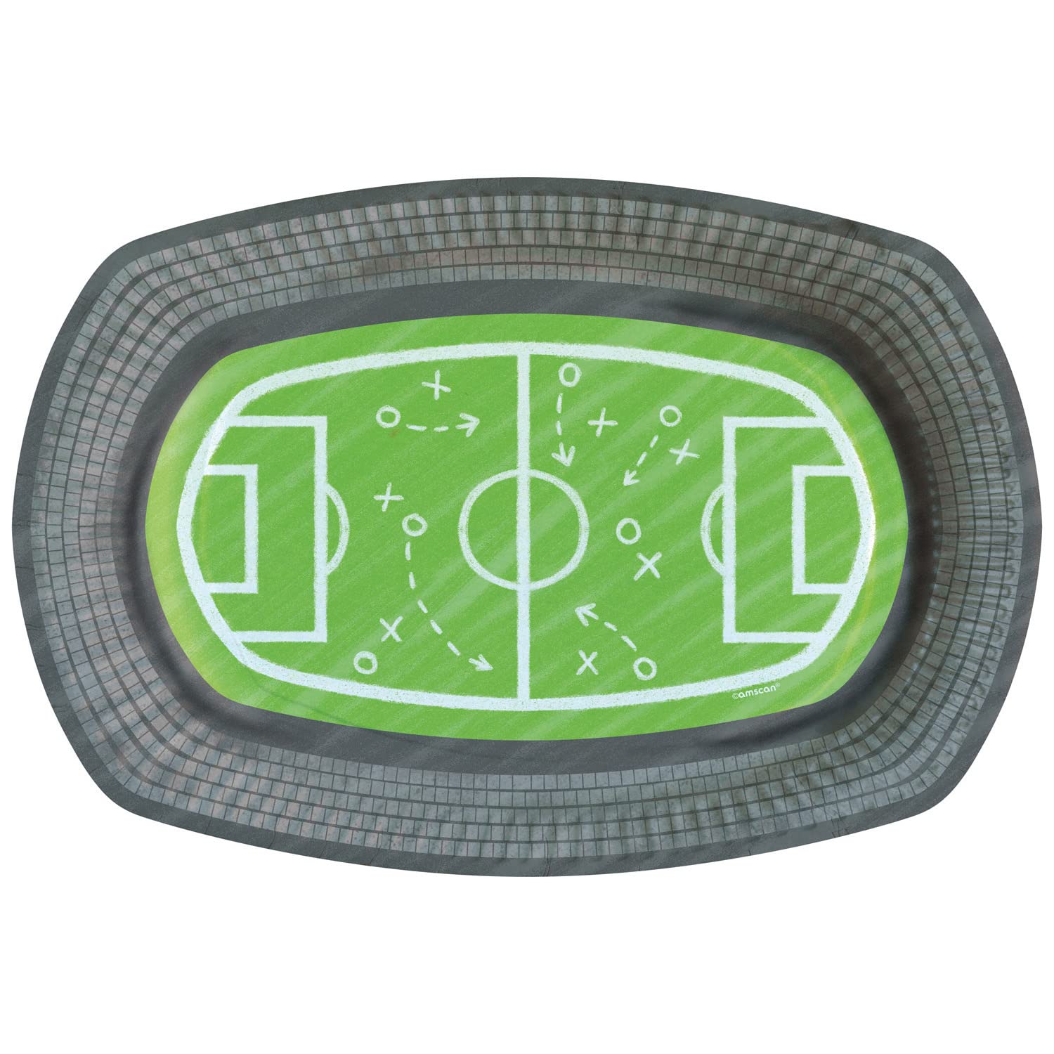 amscan Paper Bowls with Football Stadium Design for World Cup Parties, Children's Birthday Parties, European Cup Parties, Pack of 6
