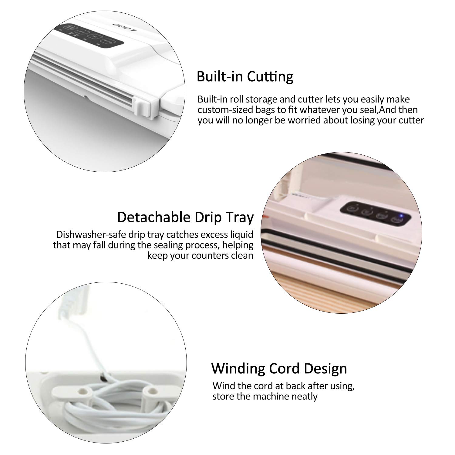 Moldiy Food Vacuum Sealer, Food Sealer Machines with 10 Bags, Automatic Food saver Vacuum Sealer Machines for Food Vacuuming Savers and Sous Vide