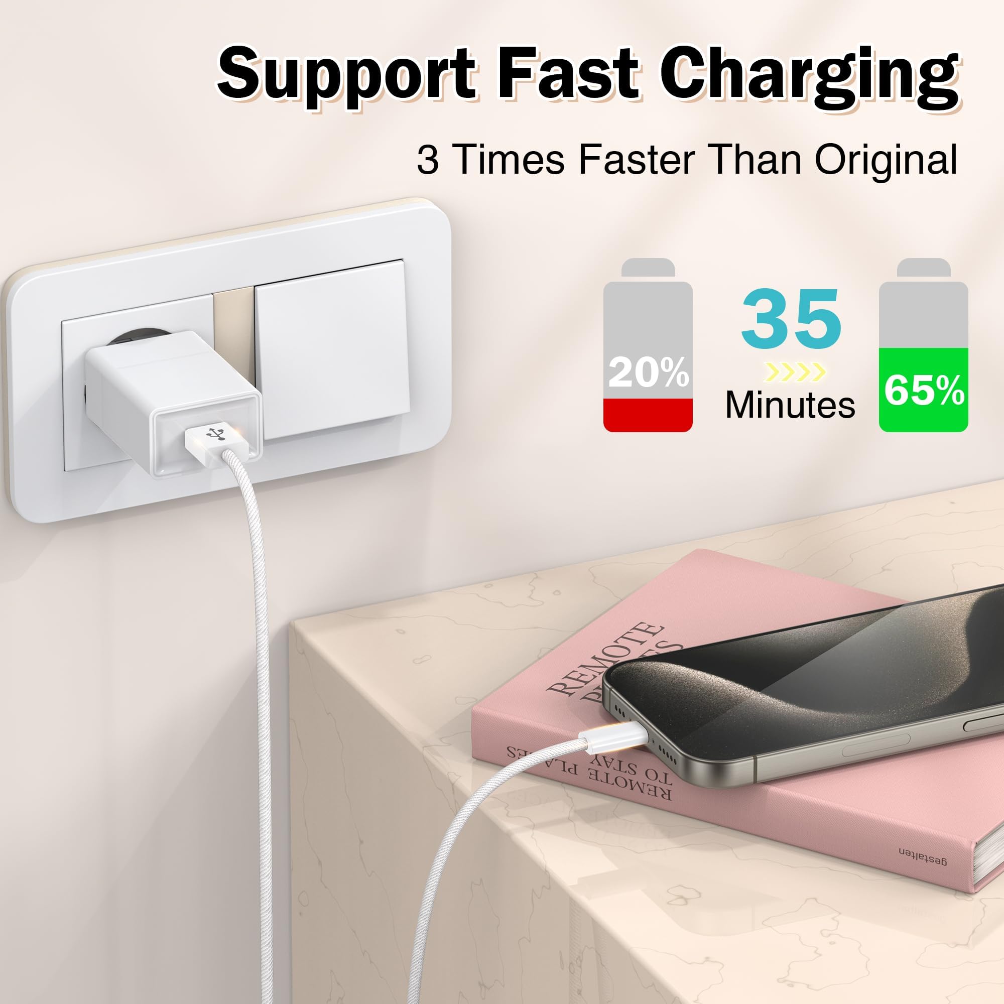 USB C Kabel 2M [2 Stück] 3.1A Ladekabel USB C Schnellladekabel, USB A auf USB C Kabel Mit iPhone 17/16/15 Pro Max,Galaxy S24/S23/S22/S21, Note 10, Huawei P40/P30, Google Pixel 4