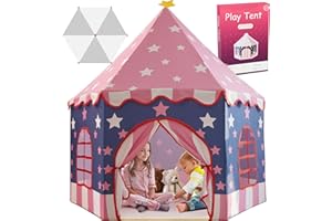 TTLOJ Large Girls Play Tent Princess, Boys Castle Kids Playhouse Indoor Outdoor Toddler Teepee | American Style Design, Age 3-8| Detailed Instructions| Colorful Package| Christmas Birthday Gift Pink