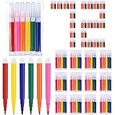 Watersay 72 Pcs Mini Markers Bulk Colored Pen 3.4 Inch Vibrant Colors Portable Short Colored Markers Assorted Multicolor Watercolor Marker Pen for Adult Office Supplies (6 Colors)