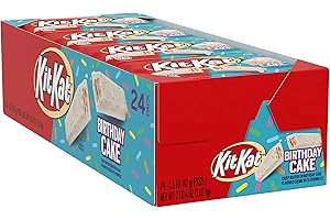 KIT KAT Birthday Cake Flavored Creme with Sprinkles, Bulk, Individually Wrapped Wafer Candy Bars, 1.5 oz (24 Count)