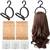 3Pack Hanging Wig Stand,Plastic Wall Mounted Wig Hanger for Multiple Wig | Portable Wig Holder Collapsible Wig Stand Display Tool For Multiple Wigs for Display,Storage, Styling,Stackable