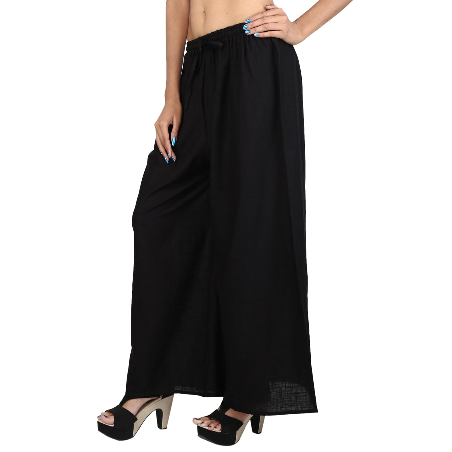 jaipur classic jc plain cotton plazzo pants free size royal varied colour