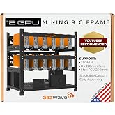 AAAwave 12GPU Mining Rig Frame - Sluice V2 Open Frame Case - Black