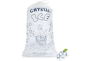 ENNIYU Ice Bags 8lb with Drawstring, 50 Pack Plastic Ice Bags for Ice Storage (2 Mils Thickness)