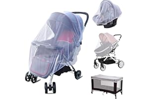 South to East Mosquito Net for Stroller, Baby Bug Netting with Storage Bag, Breathable & Portable Mosquito Nets for Strollers, Car Seat, Bassinet, Cradle, Playard, Travel Mini Crib (White)