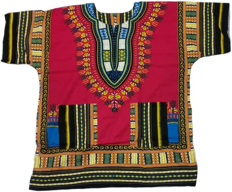 Unisex Short Sleeve Dashiki African Festival Hippie Poncho Mexican Colourful T Shirt Kaftan for Men and Women