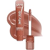 NYX PROFESSIONAL MAKEUP Jelly Job Lip Gloss, Lip Tint Gloss with Full-Bodied, Smoothing, and Hyper-Glossy Shine - Toast N' Jelly (Pale Nude)