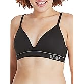 Hanes Women's Originals Seamless Wireless Bra, ComfortFlex Fit, Rib Contour Bra, Full Coverage