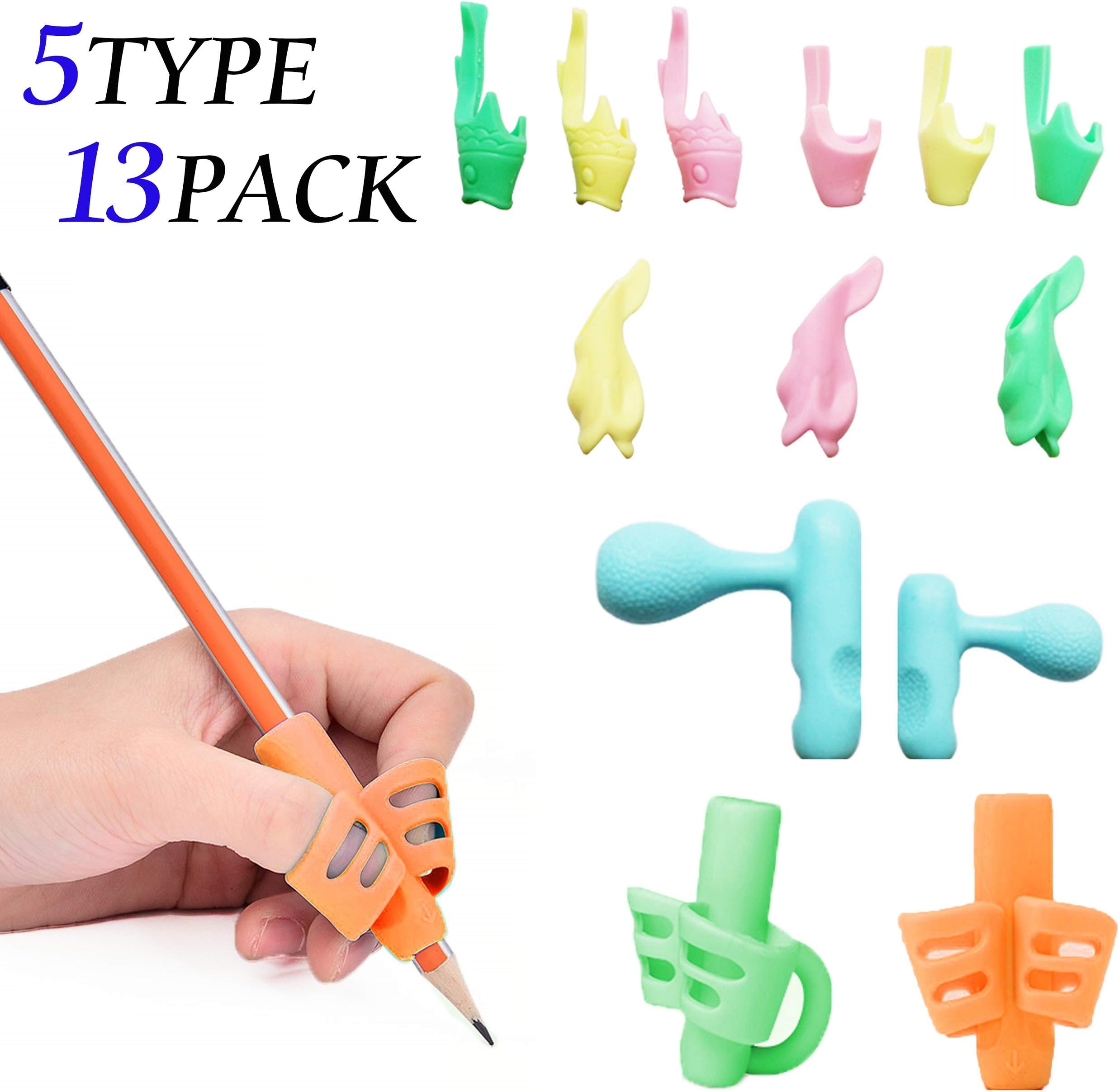 Pencil Grips for Kids Handwriting - Terrificome Progressive Type Pen Grips Slowly Correct Kids’ Pen-Holding Posture 13 Pack